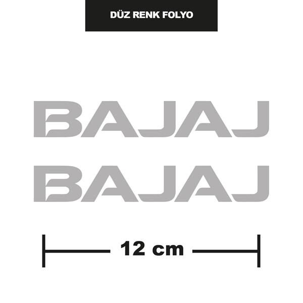 DÜZ RENK GRİ BAJAJ İKİLİ STİCKER 12CM