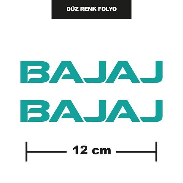 DÜZ RENK TURKUAZ BAJAJ İKİLİ STİCKER 12CM