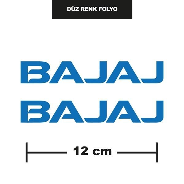 DÜZ RENK MAVİ BAJAJ İKİLİ STİCKER 12CM