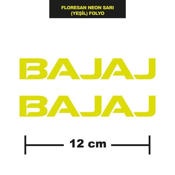 FLORESAN NEON SARI (YEŞİL) RENK BAJAJ İKİLİ STİCKER 12CM