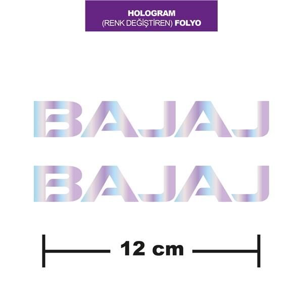 HOLOGRAM RENK DEĞİŞTİREN FOLYO BAJAJ İKİLİ STİCKER 12CM