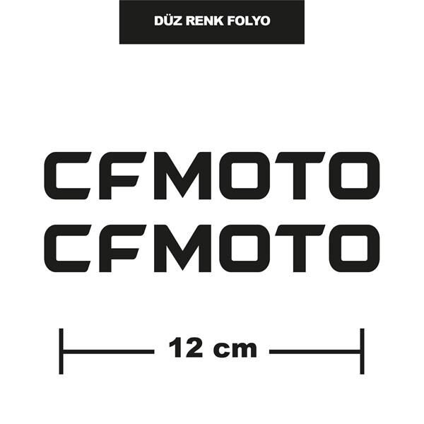 DÜZ RENK SİYAH CFMOTO İKİLİ STİCKER 12CM
