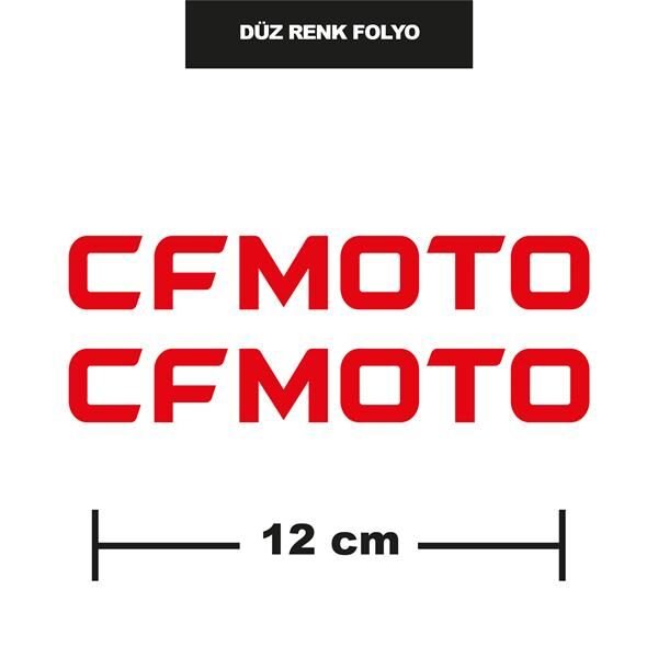 DÜZ RENK KIRMIZI CFMOTO İKİLİ STİCKER 12CM