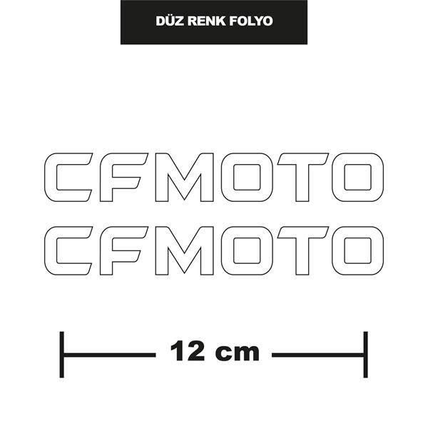 DÜZ RENK BEYAZ CFMOTO İKİLİ STİCKER 12CM