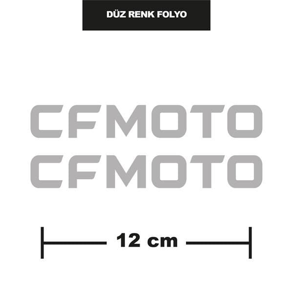DÜZ RENK GRİ CFMOTO İKİLİ STİCKER 12CM