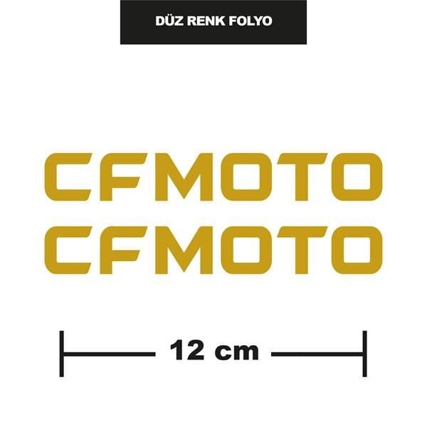 DÜZ RENK GOLD CFMOTO İKİLİ STİCKER 12CM