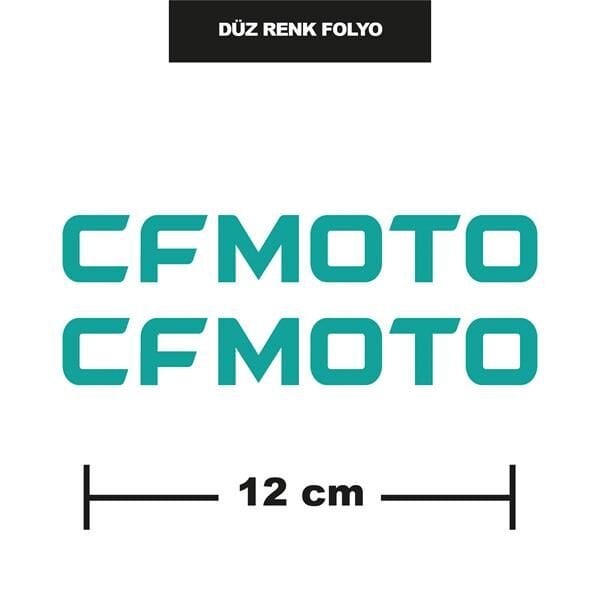 DÜZ RENK TURKUAZ CFMOTO İKİLİ STİCKER 12CM