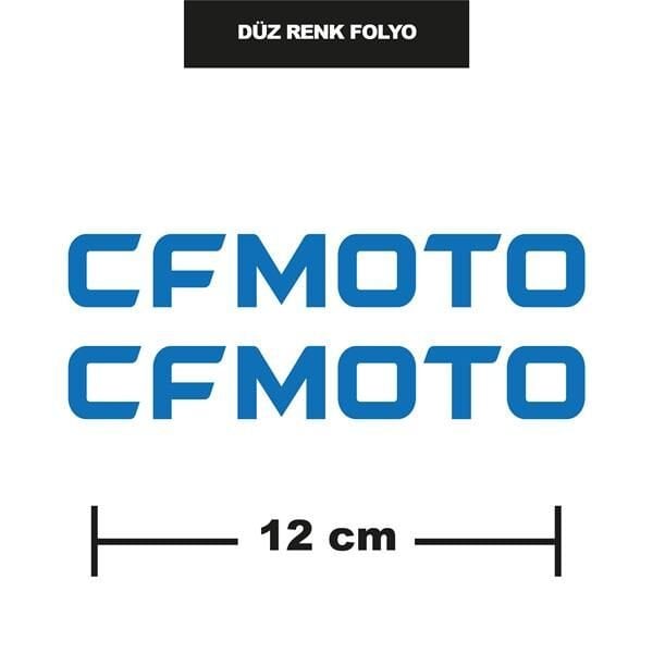 DÜZ RENK MAVİ CFMOTO İKİLİ STİCKER 12CM
