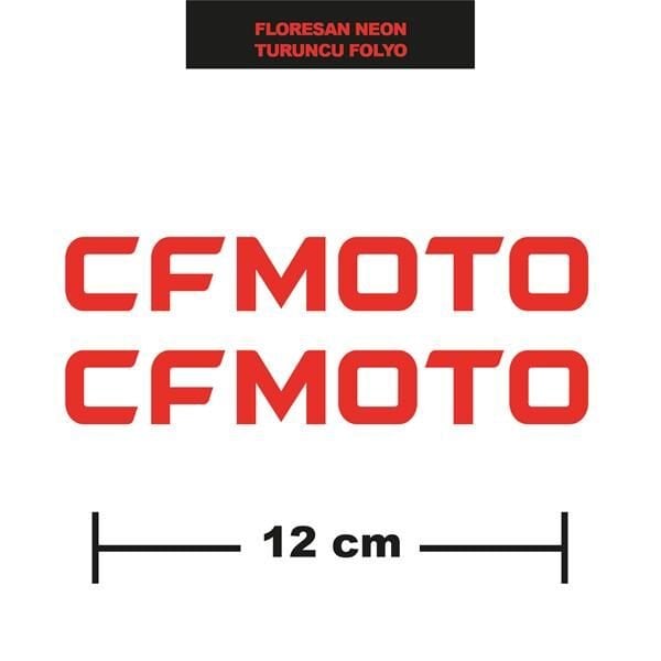 FLORESAN NEON TURUNCU RENK CFMOTO İKİLİ STİCKER 12CM