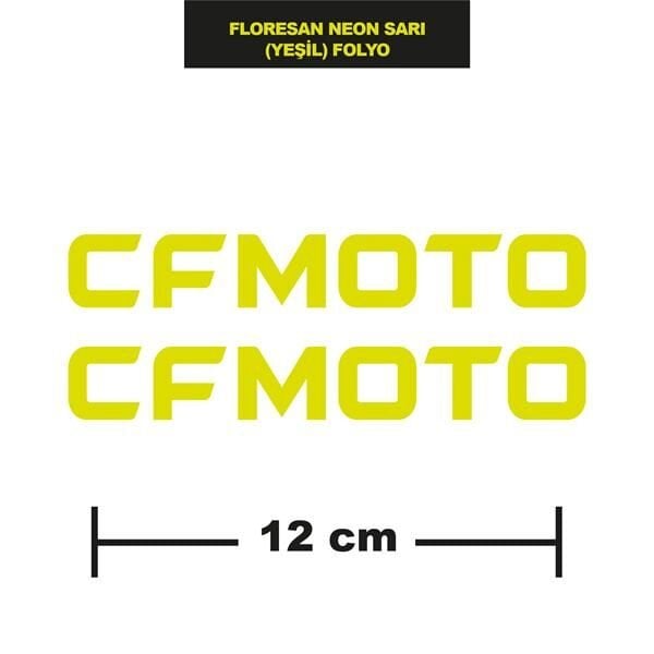 FLORESAN NEON SARI (YEŞİL) RENK CFMOTO İKİLİ STİCKER 12CM