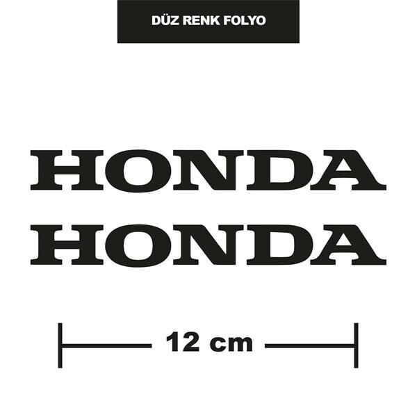 DÜZ RENK SİYAH HONDA İKİLİ STİCKER 12CM