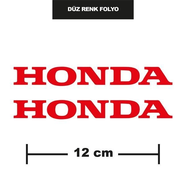 DÜZ RENK KIRMIZI HONDA İKİLİ STİCKER 12CM