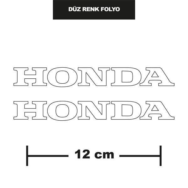 DÜZ RENK BEYAZ HONDA İKİLİ STİCKER 12CM
