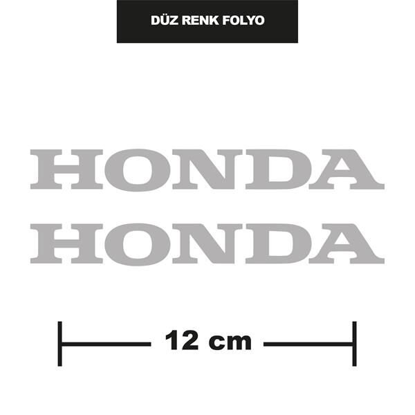 DÜZ RENK GRİ HONDA İKİLİ STİCKER 12CM