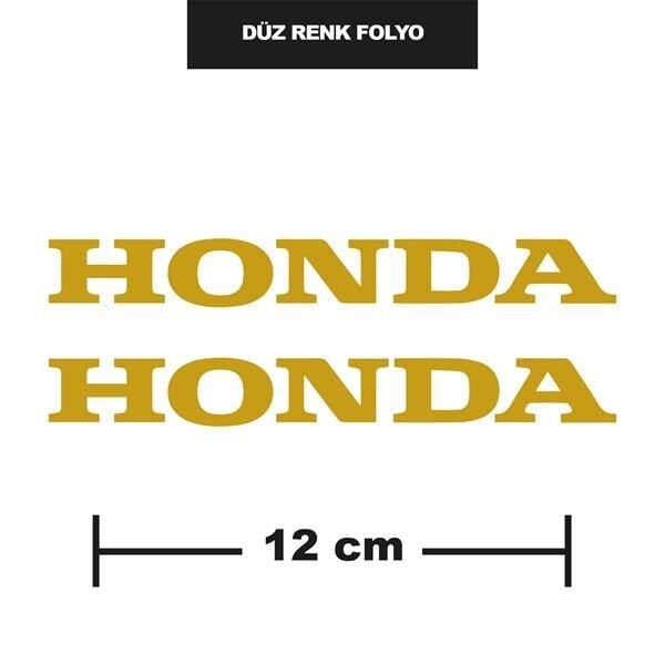 DÜZ RENK GOLD HONDA İKİLİ STİCKER 12CM