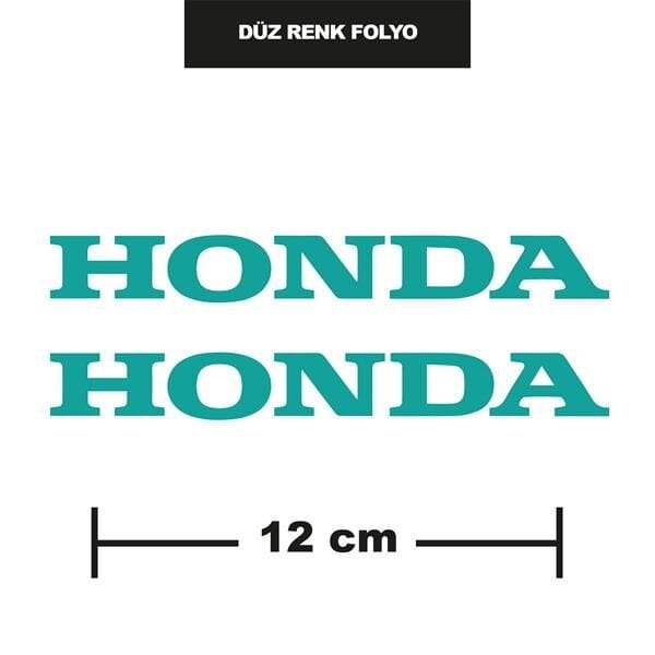 DÜZ RENK TURKUAZ HONDA İKİLİ STİCKER 12CM