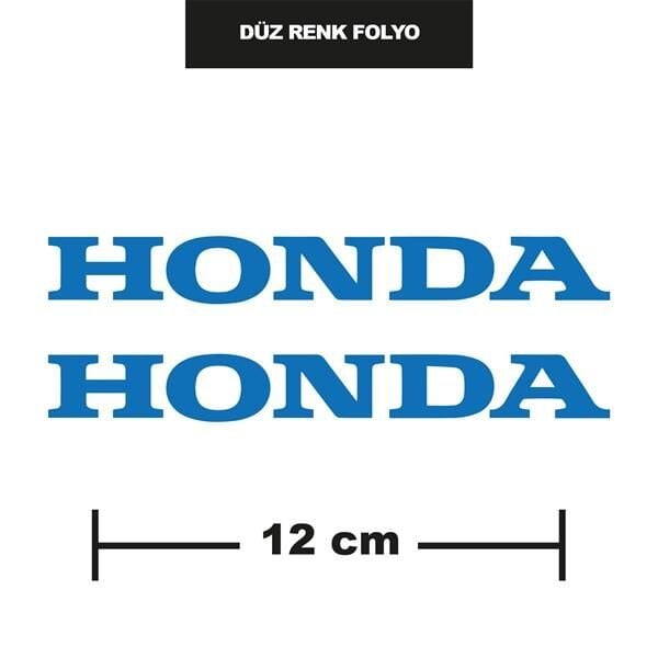 DÜZ RENK MAVİ HONDA İKİLİ STİCKER 12CM
