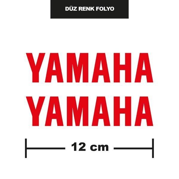 DÜZ RENK KIRMIZI YAMAHA İKİLİ STİCKER 12CM