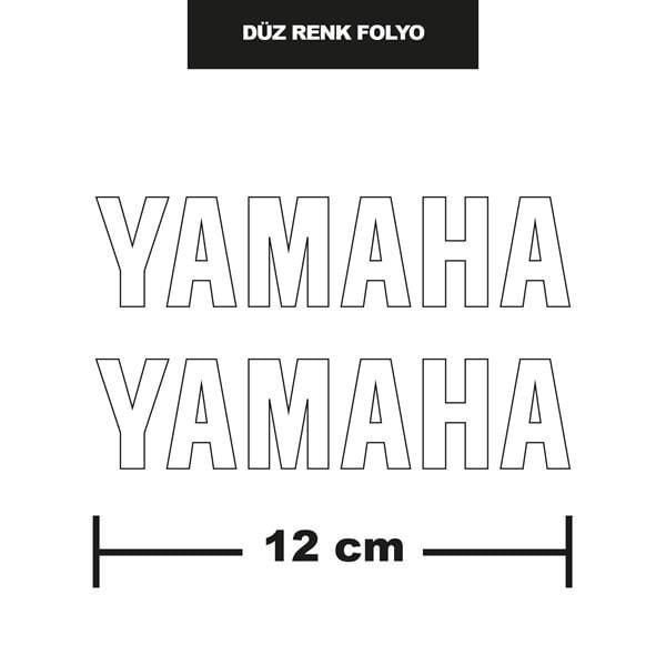 DÜZ RENK BEYAZ YAMAHA İKİLİ STİCKER 12CM