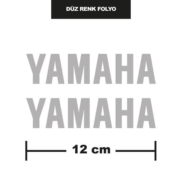 DÜZ RENK GRİ YAMAHA İKİLİ STİCKER 12CM