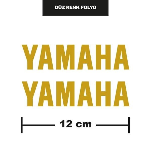 DÜZ RENK GOLD YAMAHA İKİLİ STİCKER 12CM