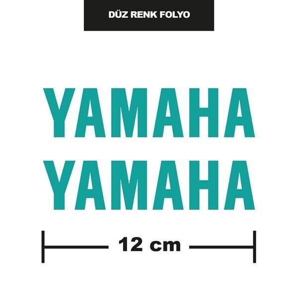DÜZ RENK TURKUAZ YAMAHA İKİLİ STİCKER 12CM