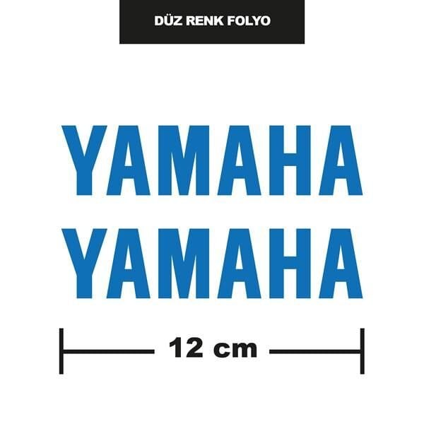 DÜZ RENK MAVİ YAMAHA İKİLİ STİCKER 12CM