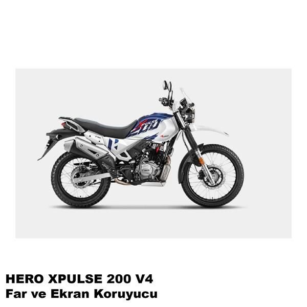 HERO X PULSE 200 / V4 Serisi Motosiklet Far ve Ekran Km Koruyucu