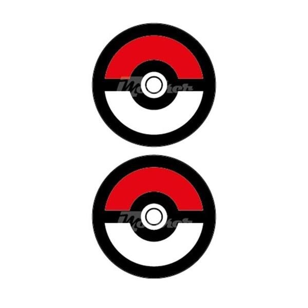 Pokemon PokeBall İkili Damla Logo Sticker