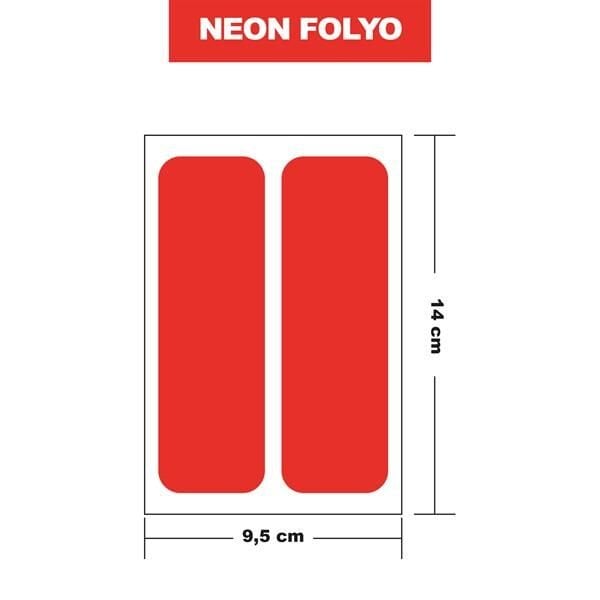 NEON TURUNCU FOLYO 2Lİ DİKDÖRTGEN 14x9,5 CM