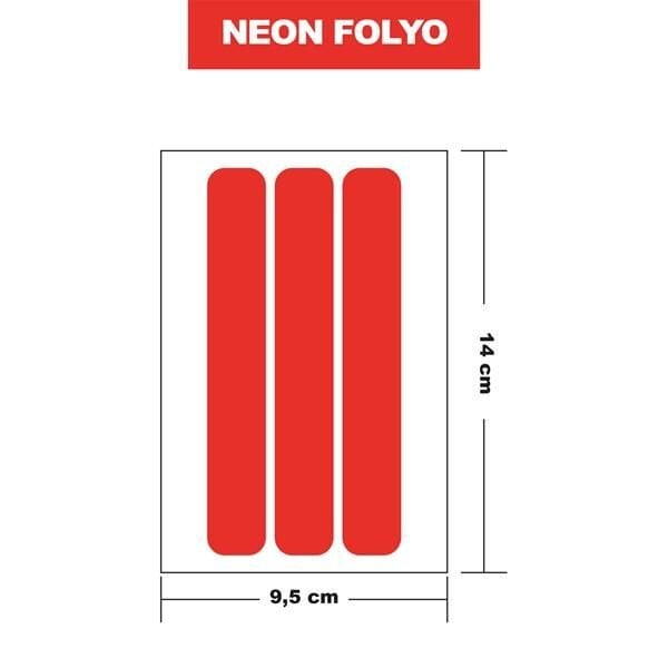 NEON TURUNCU FOLYO 3LÜ DİKDÖRTGEN 14x9,5 CM