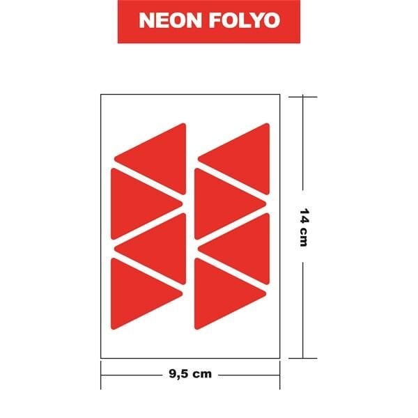 NEON TURUNCU FOLYO 8Lİ ÜÇGEN 14x9,5 CM