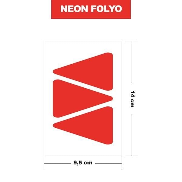 NEON TURUNCU FOLYO 3LÜ ÜÇGEN 14x9,5 CM