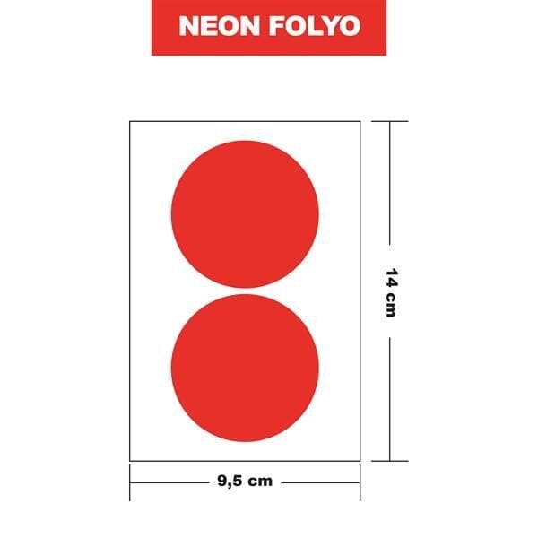 NEON TURUNCU FOLYO 2Lİ YUVARLAK 14x9,5 CM