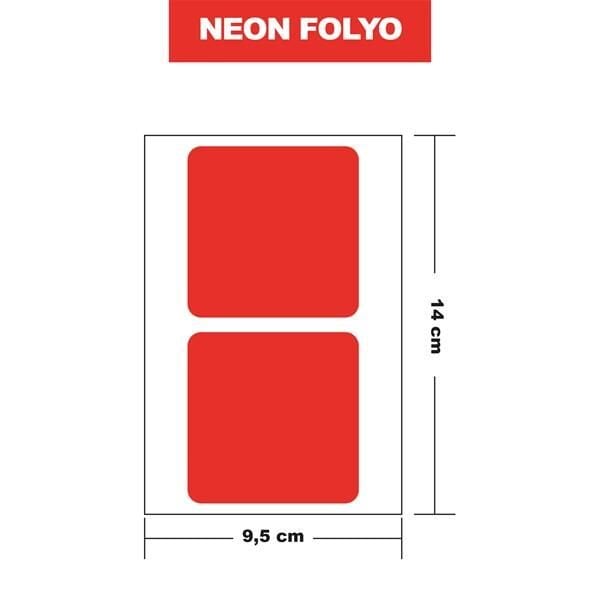 NEON TURUNCU FOLYO 2Lİ KARE 14x9,5 CM