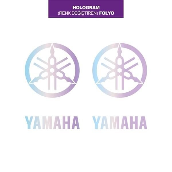 HOLOGRAM RENK DEĞİŞTİREN FOLYO YAMAHA LOGOLU İKİLİ MİNİ STICKER