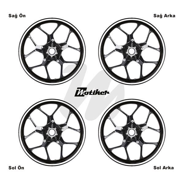 TEK RENK BEYAZ ŞERİT JANT DIŞ STICKER