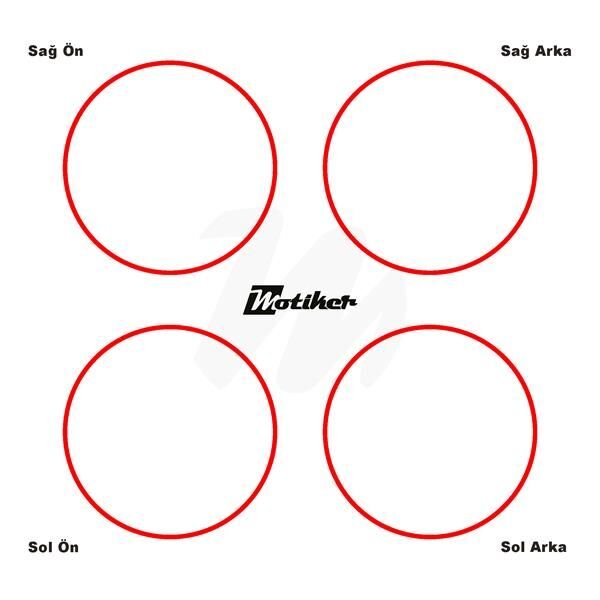 TEK RENK KIRMIZI ŞERİT JANT DIŞ STICKER