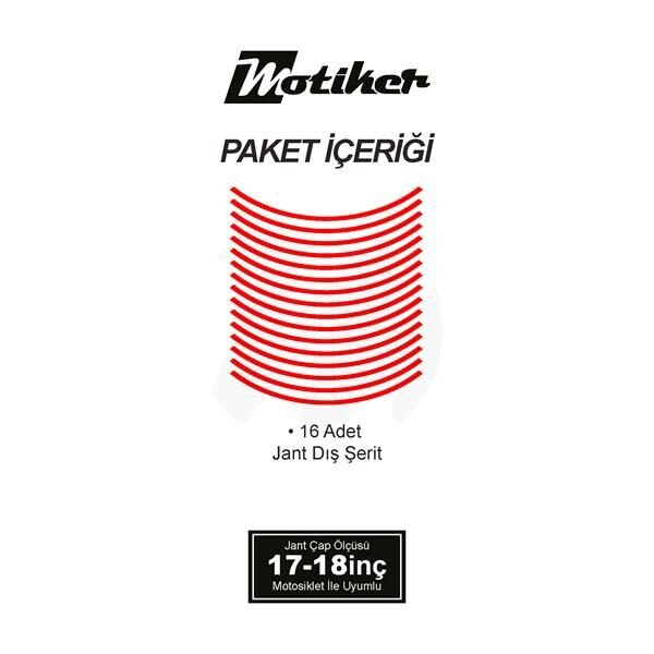 TEK RENK KIRMIZI ŞERİT JANT DIŞ STICKER