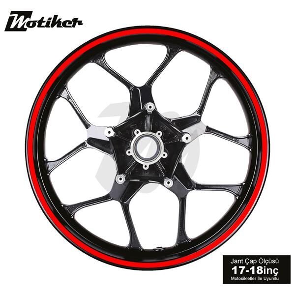 TEK RENK KIRMIZI ŞERİT JANT DIŞ STICKER