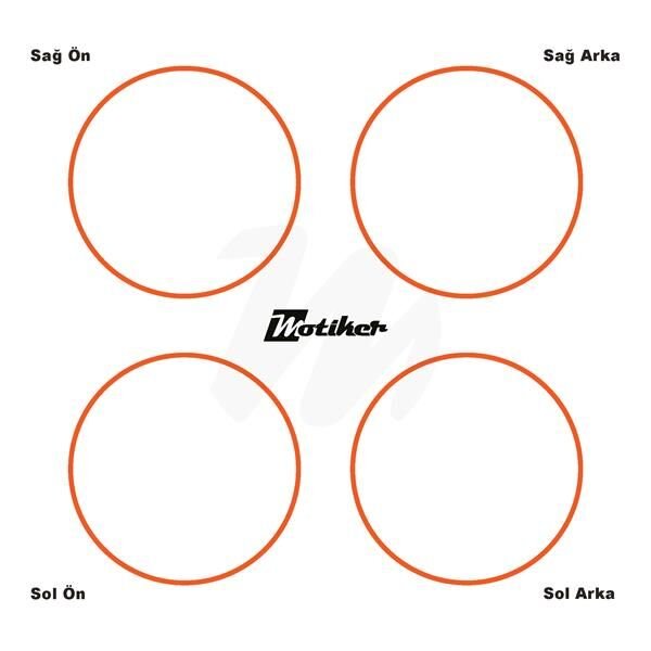 TEK RENK TURUNCU ŞERİT JANT DIŞ STICKER