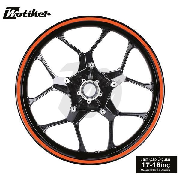 TEK RENK TURUNCU ŞERİT JANT DIŞ STICKER