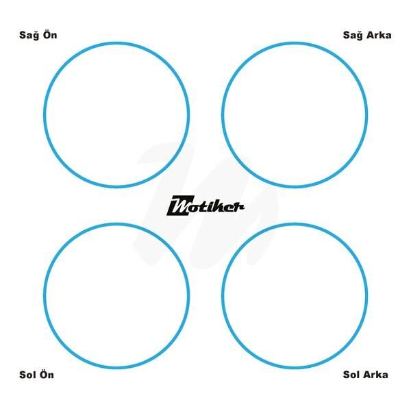 TEK RENK AÇIK MAVİ ŞERİT JANT DIŞ STICKER