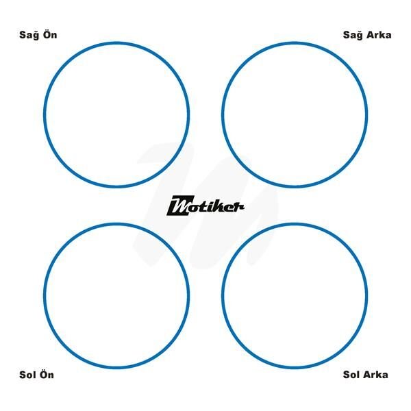 TEK RENK MAVİ ŞERİT JANT DIŞ STICKER