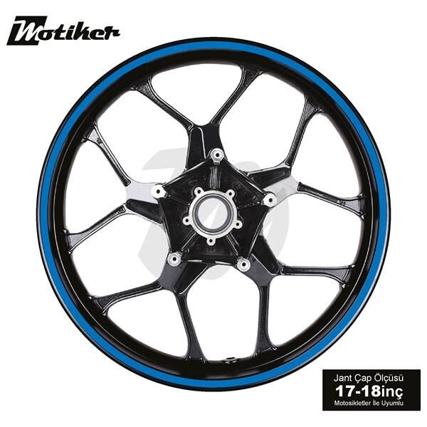 TEK RENK MAVİ ŞERİT JANT DIŞ STICKER