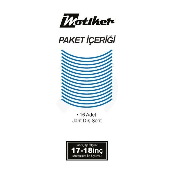 TEK RENK MAVİ ŞERİT JANT DIŞ STICKER