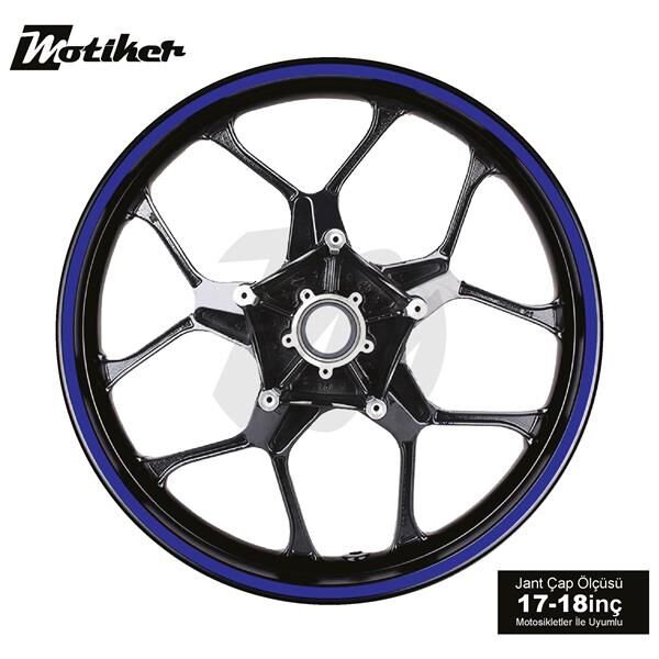 TEK RENK LACİVERT ŞERİT JANT DIŞ STICKER