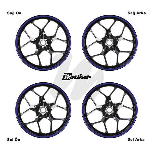 TEK RENK LACİVERT ŞERİT JANT DIŞ STICKER