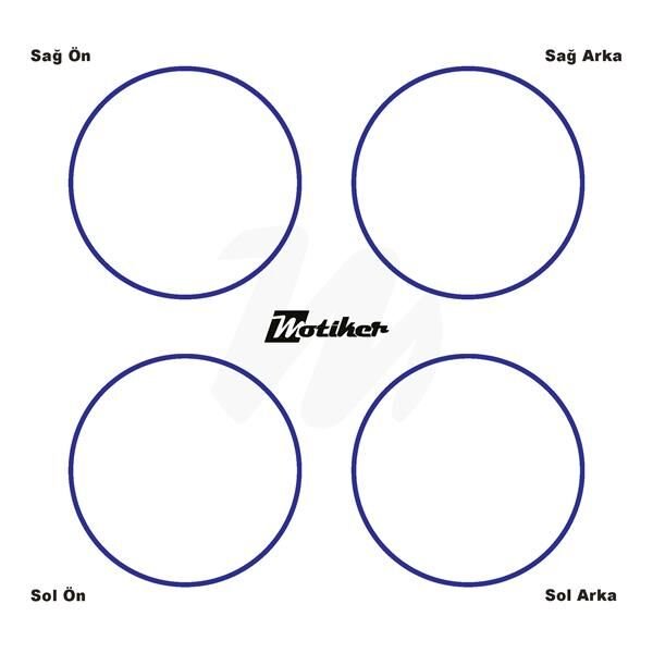 TEK RENK LACİVERT ŞERİT JANT DIŞ STICKER