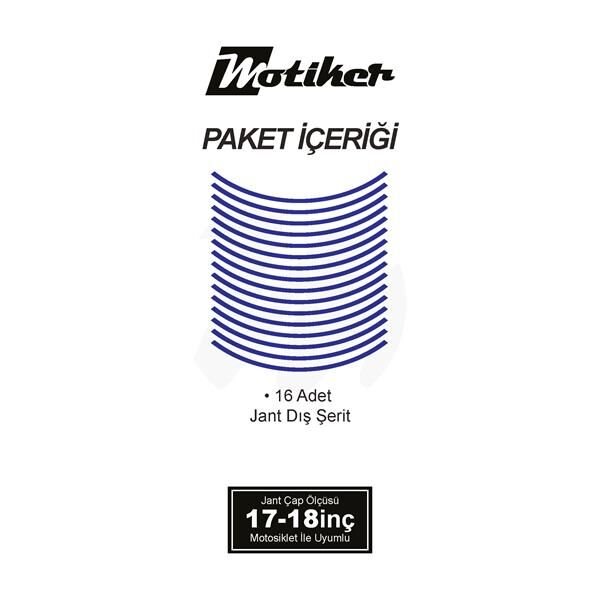 TEK RENK LACİVERT ŞERİT JANT DIŞ STICKER